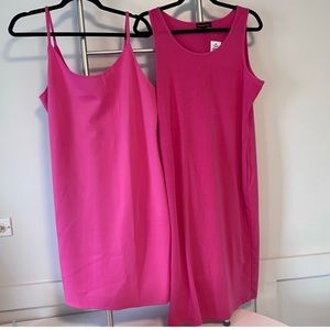 Set of 2 Hot Pink Dresses 2XL & 1XL long and short